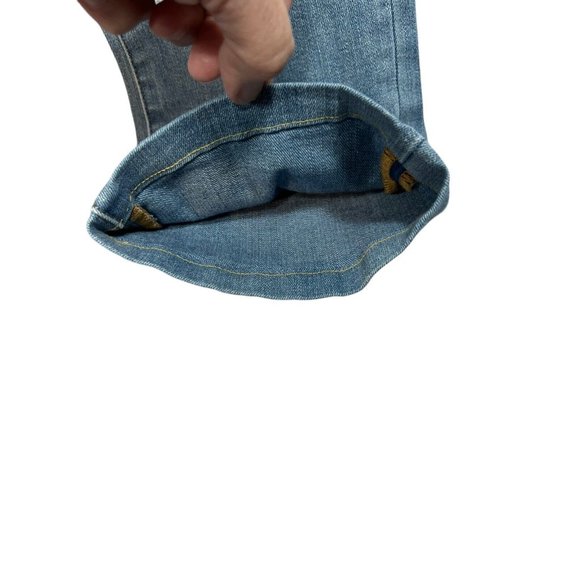 Sundance Magnolia Straight Leg Jeans Boho Lace Patches Embroidered Sz 27 Altered - Picture 6 of 9